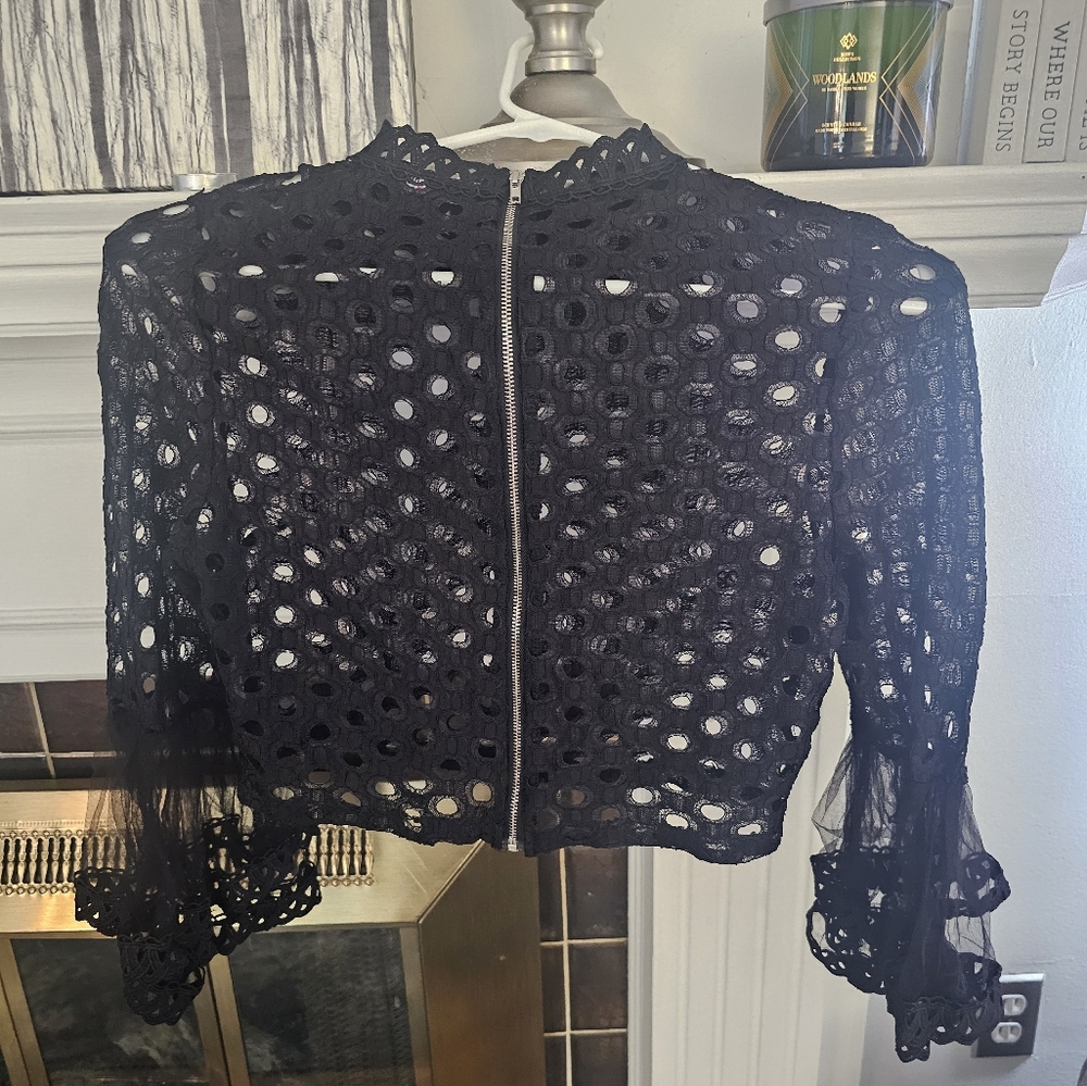 Lace Fashion Nova Zip Crop top